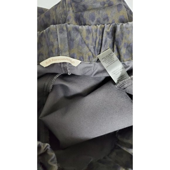 Soft Surroundings Metro Pants Purple Leopard Print Elastic Waist Pull On - Picture 6 of 7